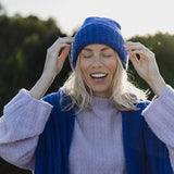 Rosa Beanie in Eternal Blue