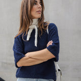 Knitted T-shirt Night blue