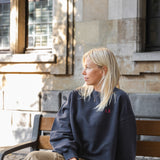 Cotton Oversized Sweater in Washed Antraciet