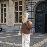 Cotton Oversized Sweater in Washed Cacao