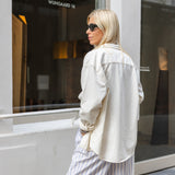 Oversized cotton shirt in Cream