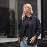 Oversized cotton shirt in Washed Antracite