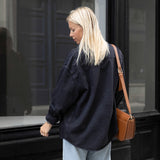 Oversized cotton shirt in Washed Antracite