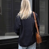 Oversized cotton shirt in Washed Antracite