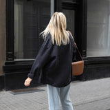 Oversized cotton shirt in Washed Antracite