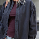 Oversized cotton shirt in Washed Antracite