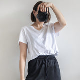 Soft V-neck T-shirt in White