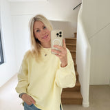 Cotton Oversized Sweater in Butter