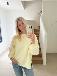Cotton Oversized Sweater in Butter