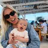 'It Comes in Waves' baby romper  - Cream Neon