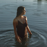 Linda Smock Swimsuit in Aubergine