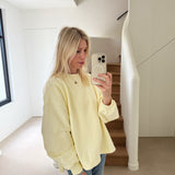 Cotton Oversized Sweater in Butter