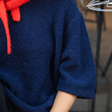 Knitted T-shirt Night blue