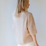 Knitted V-Neck T-shirt in Oatmeal