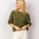 Knitted T-shirt in Grounding Green