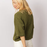 Knitted T-shirt in Grounding Green