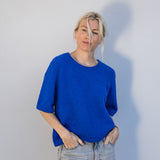 Knitted T-shirt in Eternal Blue