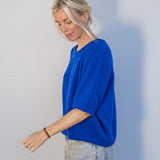 Knitted T-shirt in Eternal Blue