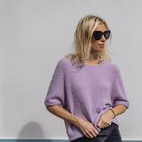 Knitted T-shirt in Violet Amethyst