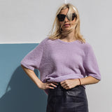 Knitted T-shirt in Violet Amethyst