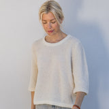 Knitted T-shirt in Off White