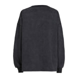 Cotton Oversized Sweater in Washed Antraciet