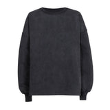 Cotton Oversized Sweater in Washed Antraciet