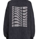 Cotton Oversized Sweater in Washed Antraciet