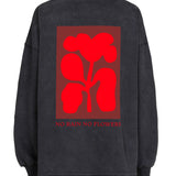 Cotton Oversized Sweater in Washed Antraciet