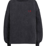 Cotton Oversized Sweater in Washed Antraciet