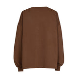 Cotton Oversized Sweater in Washed Cacao