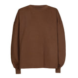 Cotton Oversized Sweater in Washed Cacao