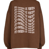 Cotton Oversized Sweater in Washed Cacao