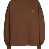 Cotton Oversized Sweater in Washed Cacao