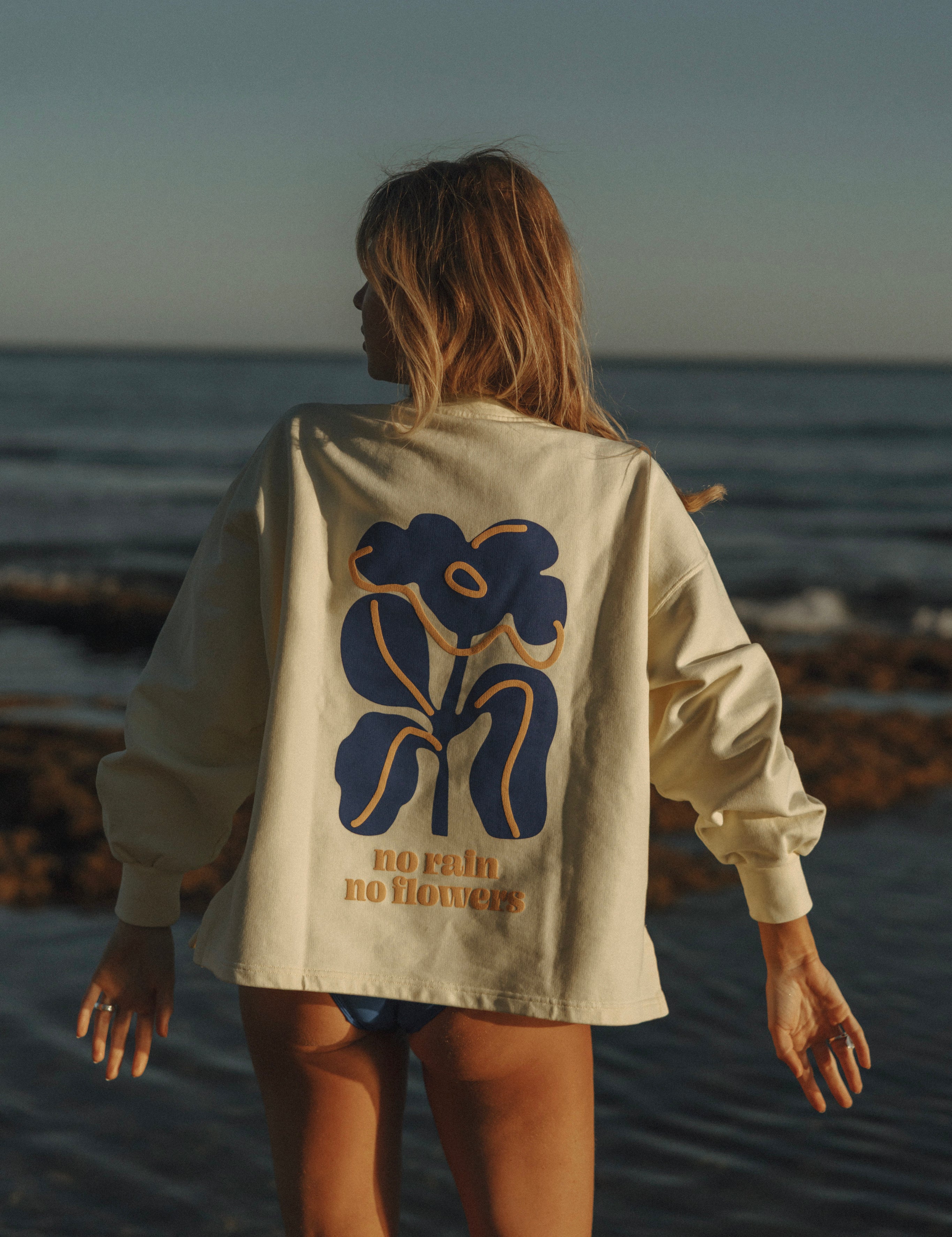 Cotton Oversized Sweater in Butter