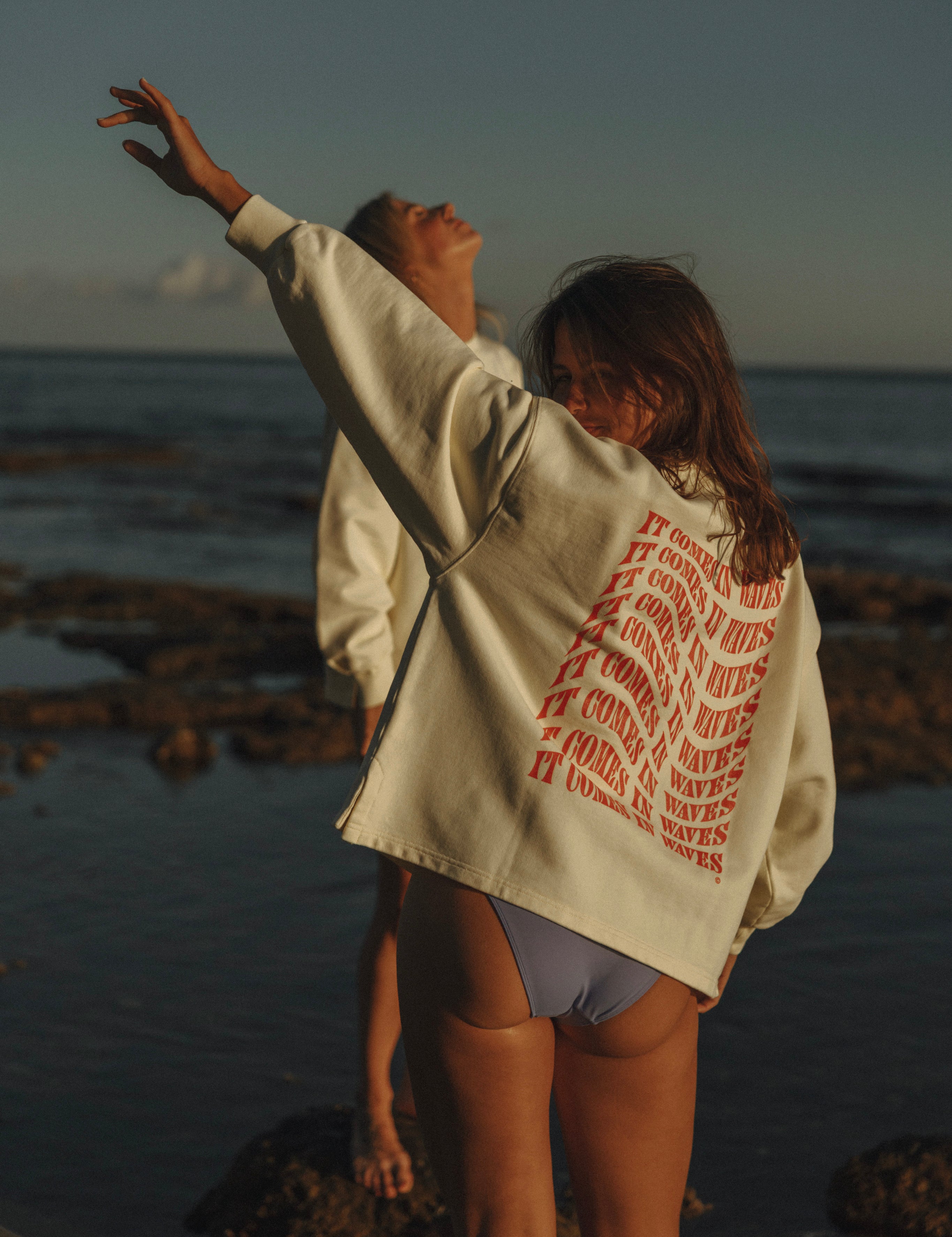 Cotton Oversized Sweater in Butter