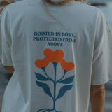'Rooted in Love, Protected From Above' T-shirt in Cream