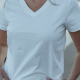 Soft V-neck T-shirt in White