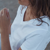 Soft V-neck T-shirt in White