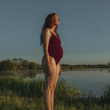 Linda Smock Swimsuit in Aubergine