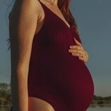 Linda Smock Swimsuit in Aubergine